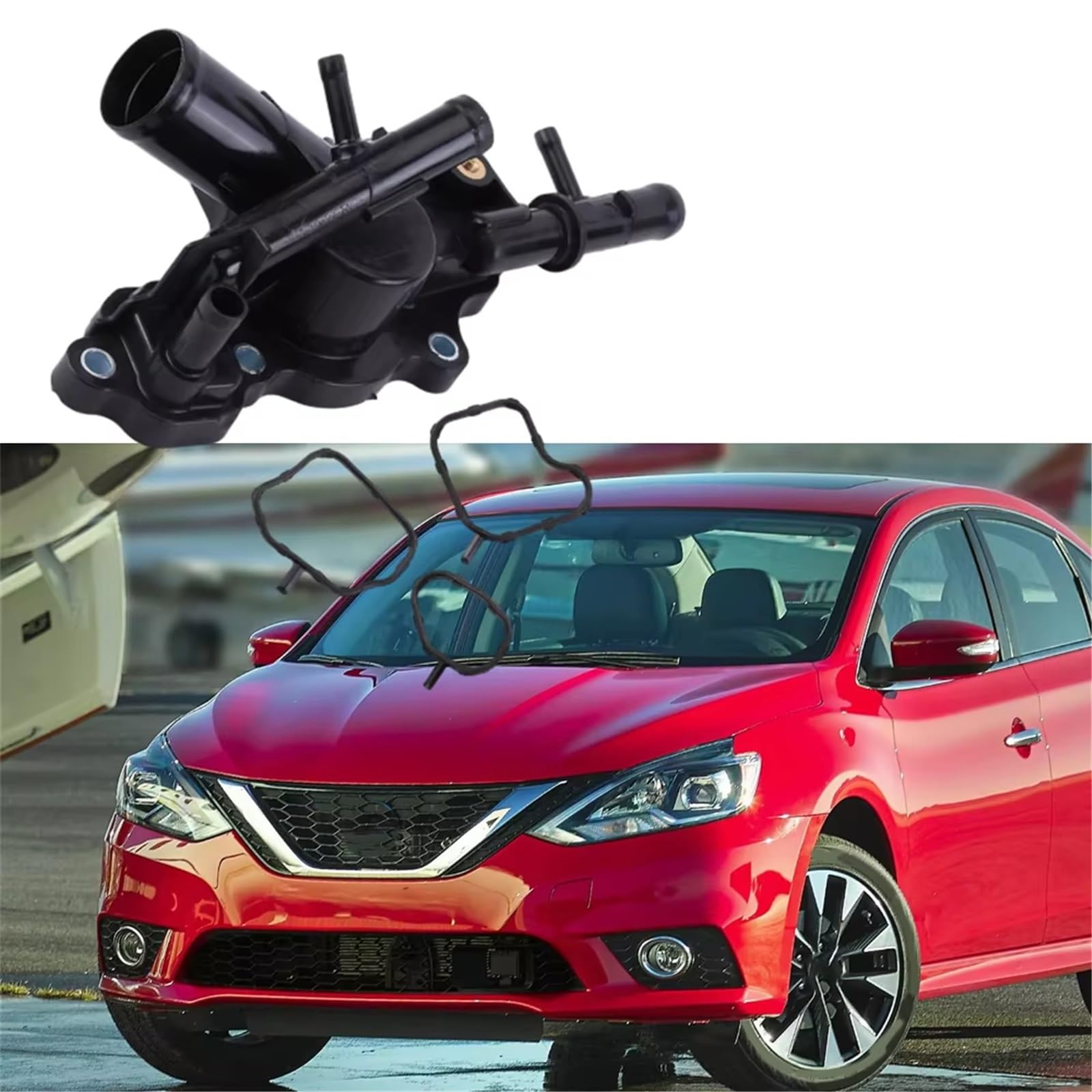 Compatibile con Nissan per Sentra 2013-2019 110604BB0A 110603RC1A 1x Termostato di Raffreddamento Motore Valvola di Controllo Acqua Uscita Liquido di Raffreddamento