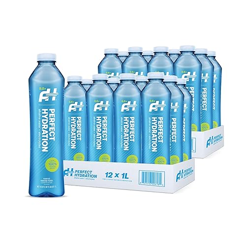 Miniatura 12 de Perfect Hydration Agua potable alcalina de pH 9.5+, fabricada en los Estados Unidos, botella de 1 litro, caja de 12