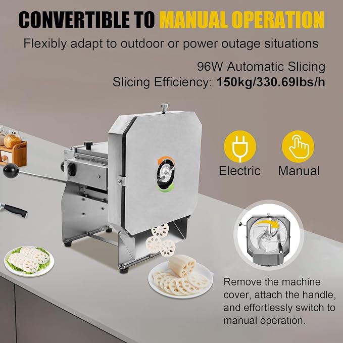Cortadora Comercial de Frutas y Verduras Eléctrica y Manual miniatura 4