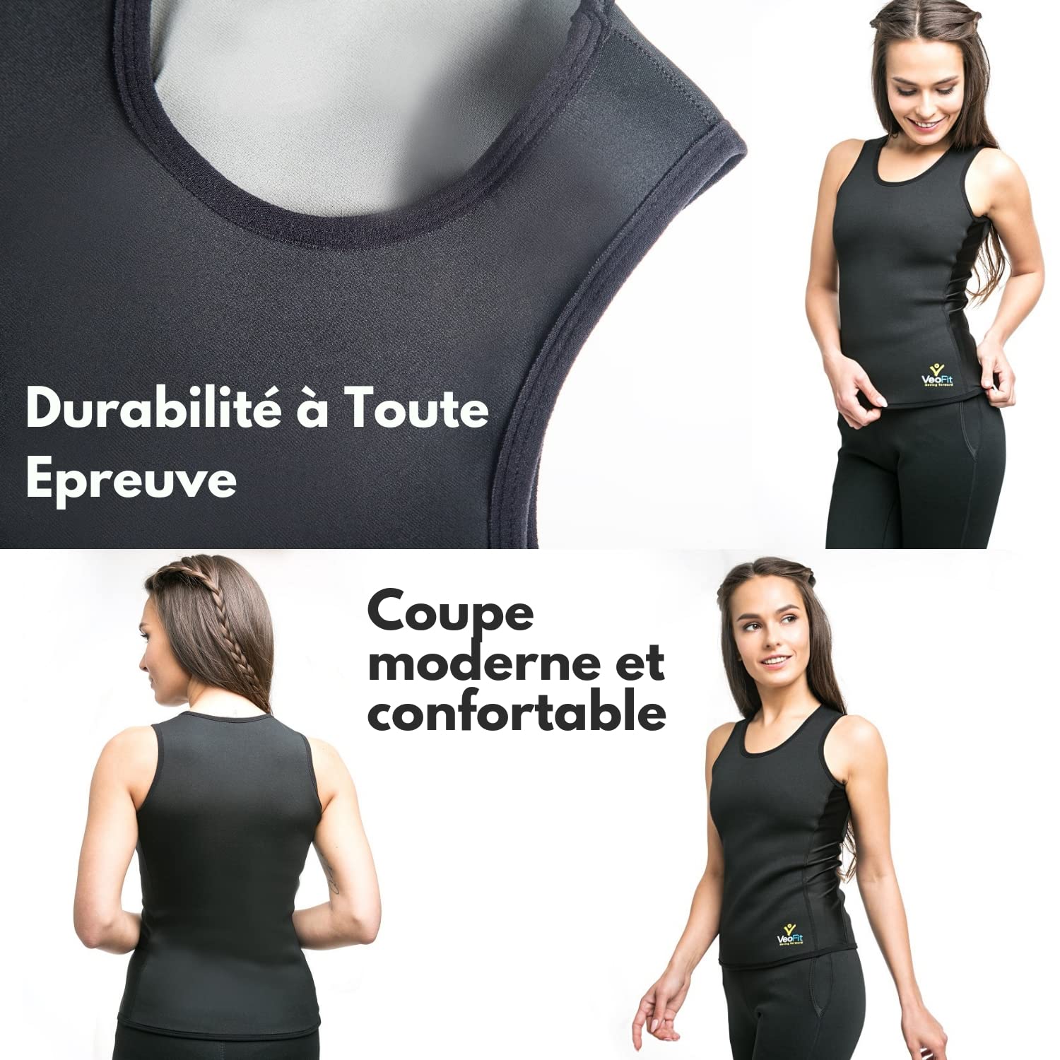 Canotta Sudation - Giubbotto: Abbigliamento Top Dimagrante - Top da Donna tonifica la Pancia e i Fianchi per Una Pelle più Ferma e Una Silhouette raffinata