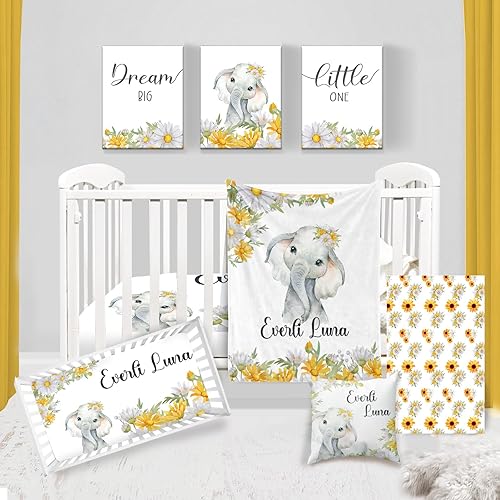 Duckbe Juego de ropa de cama personalizado para cuna juego de ropa de cama personalizado para cuna de bebé, manta de guardería, sábana para cuna,
