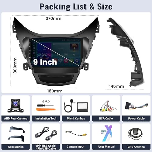 Miniatura 27 de SIXWIN 1G+32G Android coche estéreo Radio para Hyundai Elantra 2011 2012 2013 con inalámbrico Apple Carplay Android Auto Bluetooth 9 pulgadas