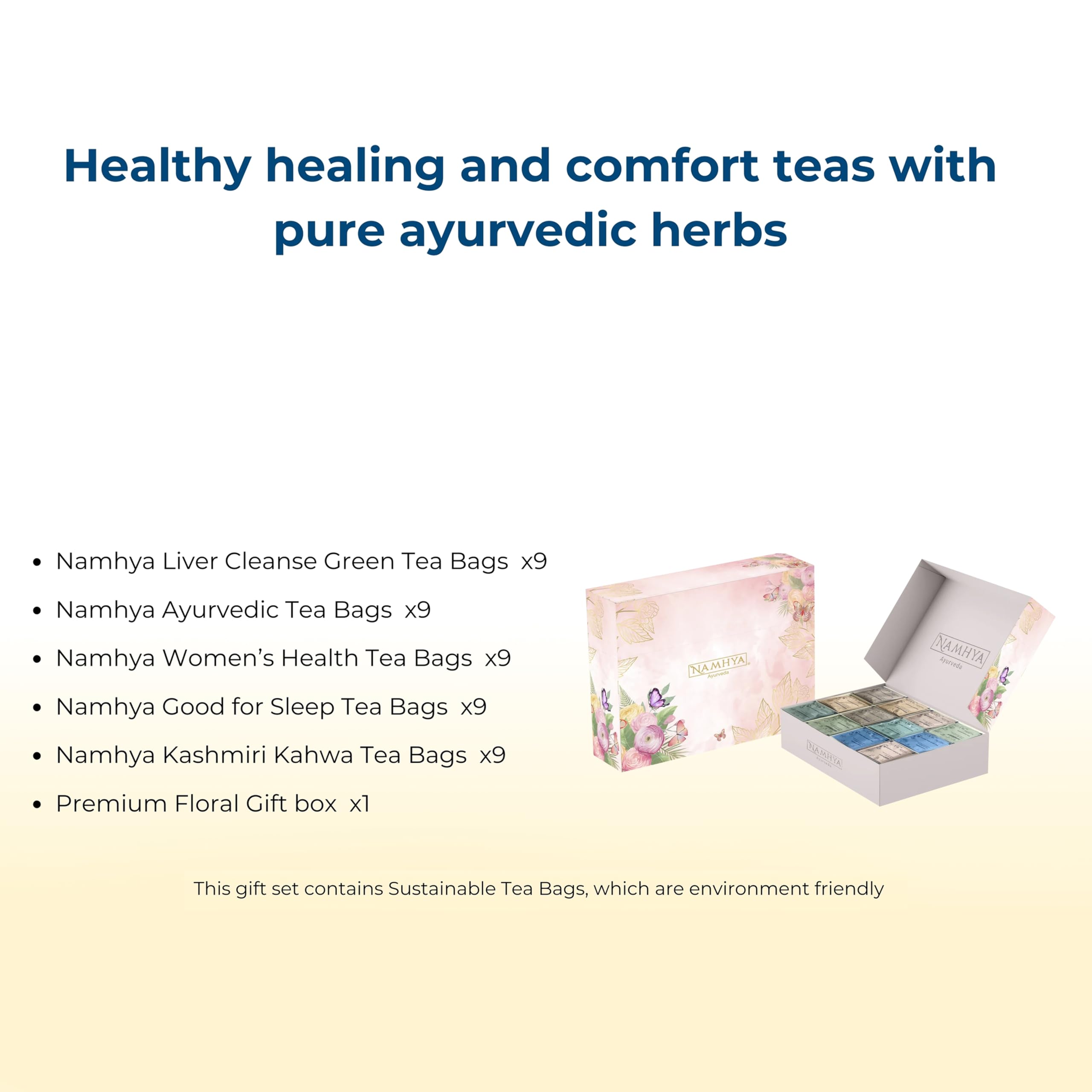 Namhya – Assorted Herbal Tea Gift Set (45 Tea Bags, ~45 Cups) – Supports Sleep, Digestion, Hormonal Balance – [Kahwa, Liver Cleanse, Women’s Health, Sleep Tea] – Natural, No Preservatives – Balances Vata, Pitta, Kapha - Image 3 thumbnail