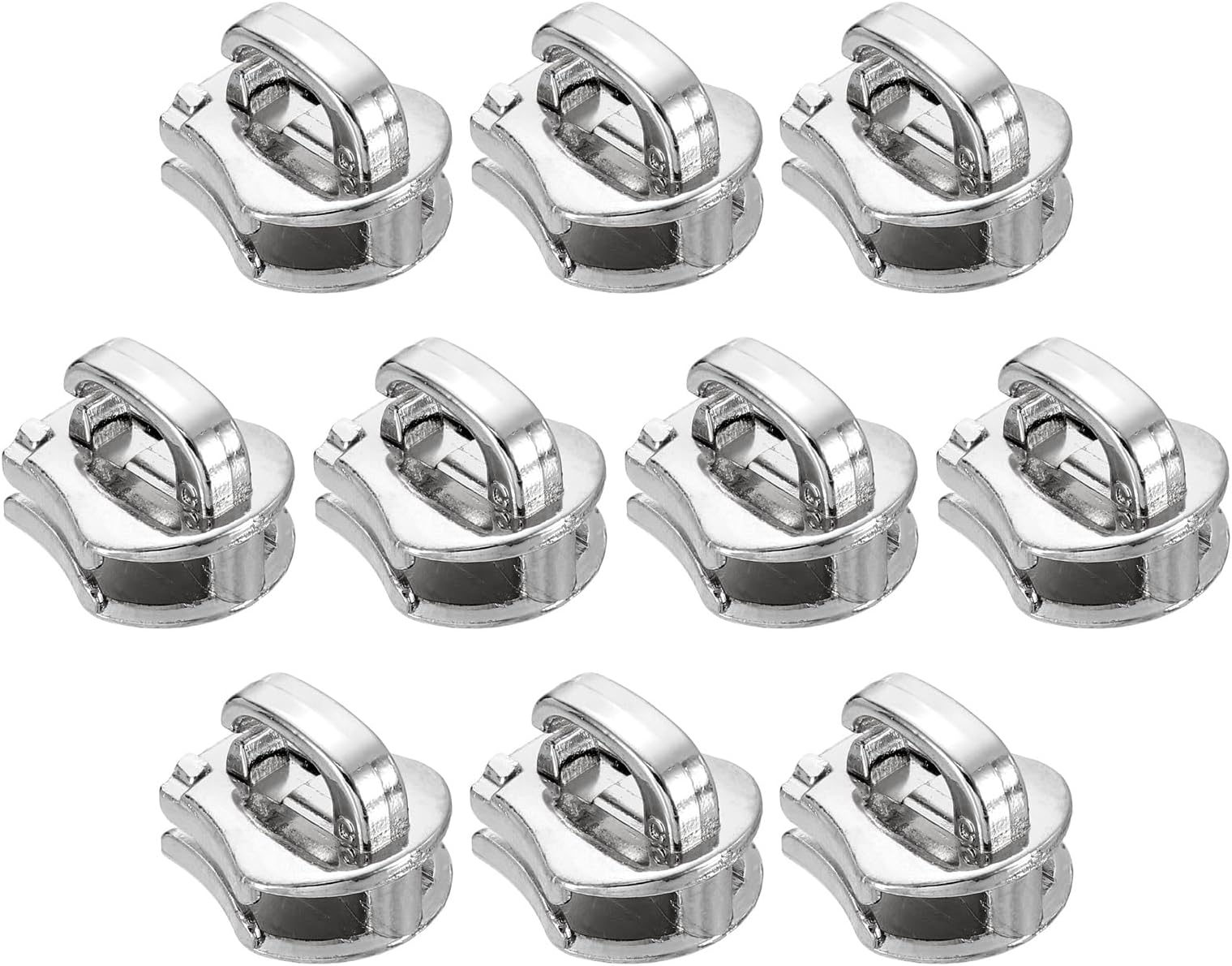 QUARKZMAN 10 Pieces Zipper Sliders, #8 Replacement Zipper Loop for Sewing Bags Jackets Coats Closing Loops, Dark Grey