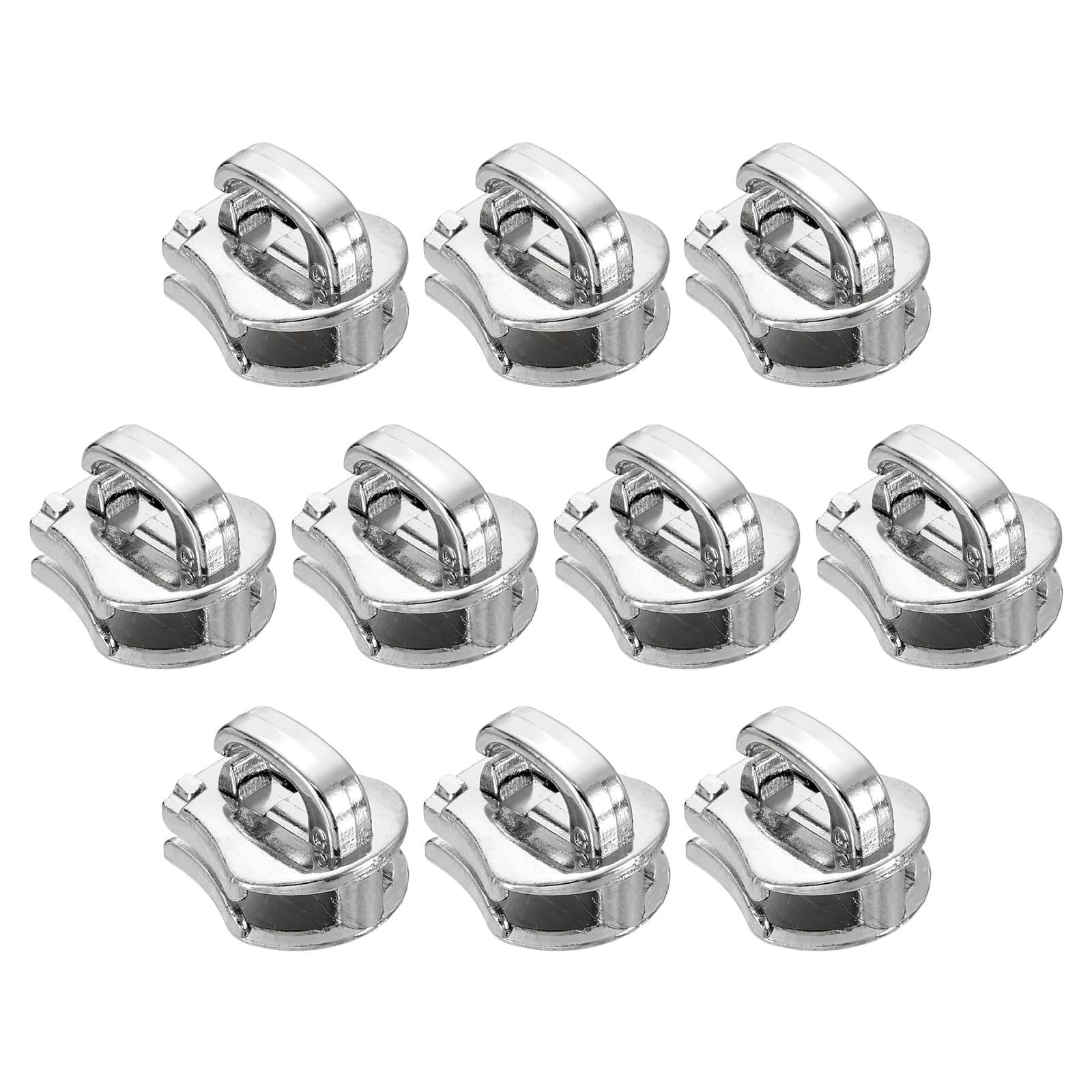 QUARKZMAN 10 Pieces Zipper Sliders, #8 Replacement Zipper Loop for Sewing Bags Jackets Coats Closing Loops, Dark Grey