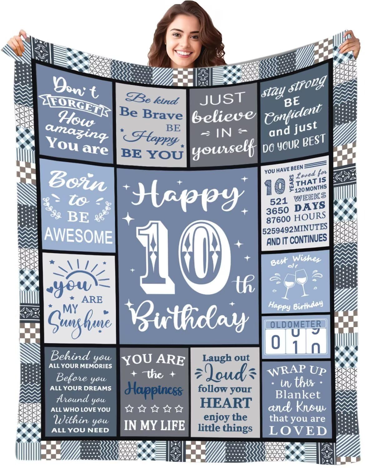 Fecifte Girls 10Th Birthday Blanket Gifts For 10 Years Old Boys, Personalised Birthday Flanell Blanket Decorations Gifts For 10 Years Old Boys Daughter Son Best Friends, Bestie, Sister, Niece 50"X60"