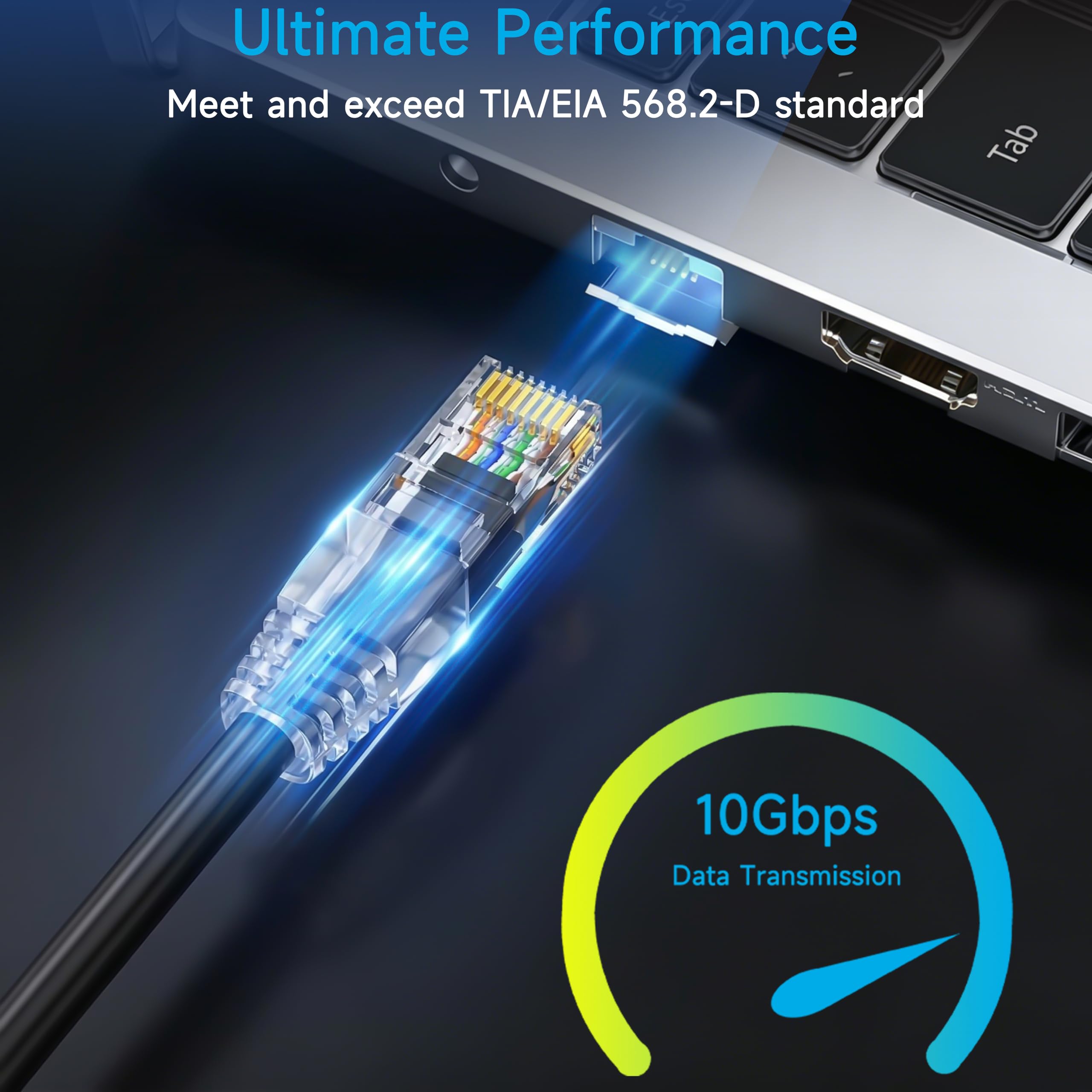 Cavo patch Ethernet Cat6 da 4,3 m (confezione da 10), cavo patch Cat6 per data center, cavo patch Cat 6 da 10 G, cavi patch di rete per rete domestica ed aziendale, nero