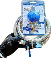 Regulador registro Gás Blue Elite 1kg/h Inmetro cozinha fogão forno cooktop mangueira malha aço 1,2 metros