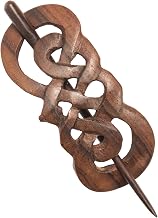 81stgeneration Hair Barrette Hair Stick Woman in Natural Wood Carved Celtic Knot Weave