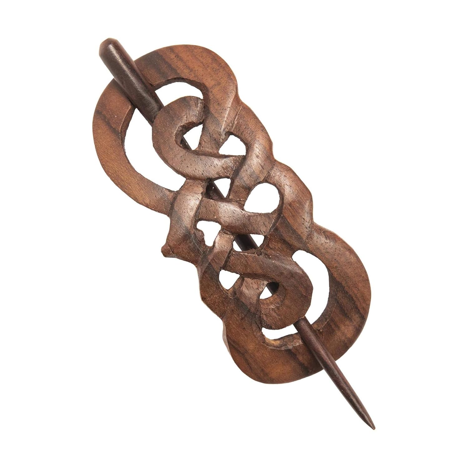 81stgeneration Carved Natural Wood Celtic Knot Hair Barrette - Boho Hairpin Hair Stick - Elegant Wooden Hair Pins for Women Wedding - Vintage Style Handmade Hair Accessories