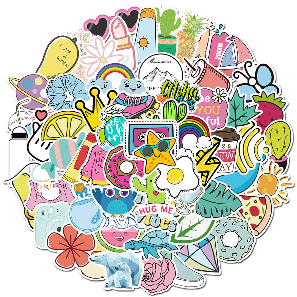 100 Pieces / Set of Small Fresh Series Hand Account Stickers Diary Luggage Stickers PVC Adhesive Material Stickers