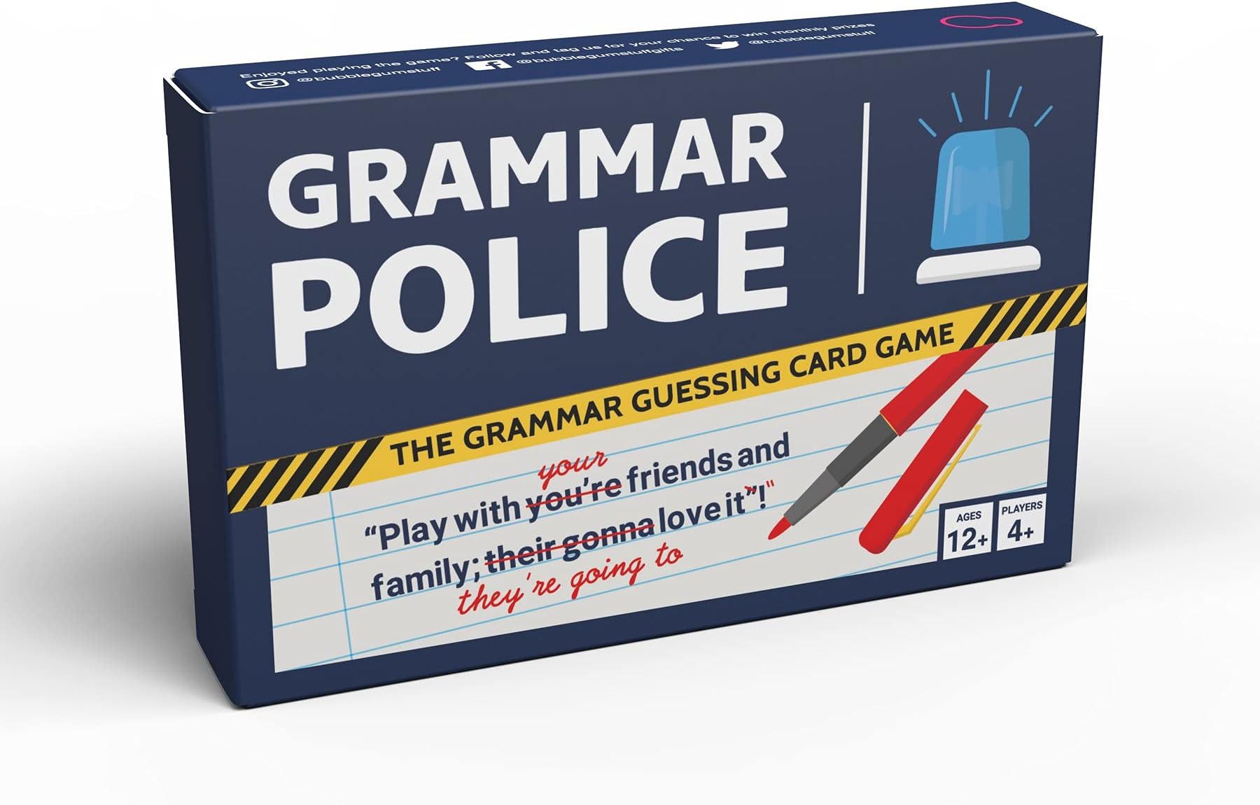 Grammar Police Game - Correct The Bad Grammar Flash Card Game - Fun Grammar Detective Game - Suitable for Family, Kids, Teenagers & Adults