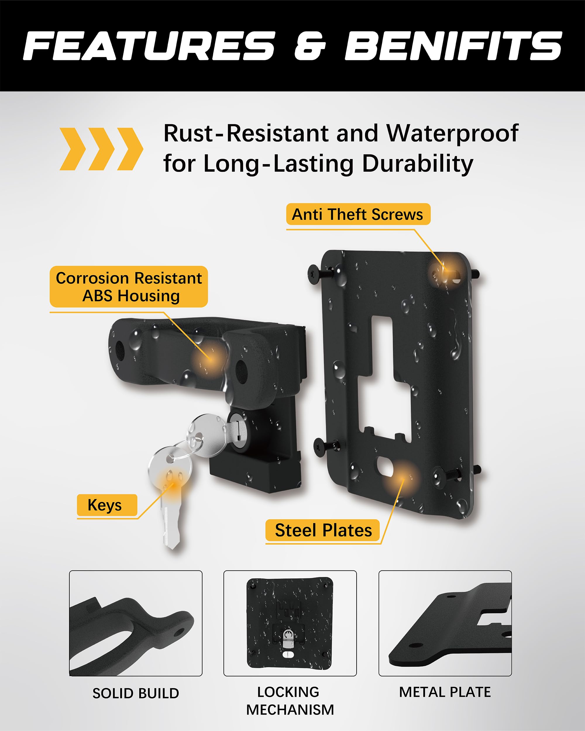 RETRUE Anclajes de amarre para caja de camioneta adecuados para F150 F250 F350 2015-2025, accesorios de amarre y anclajes de camión de repuesto #FL3Z-99000A64-B/FL3Z-9928408-AB, 4 piezas