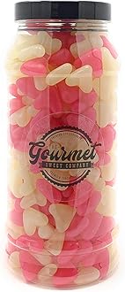 Pink & White Love Heart Jelly Beans Retro Sweet Shop Jar by The Gourmet Sweet Company