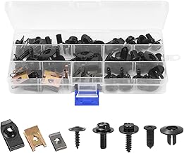 Adiwo 64 Stück Auto Befestigung Clips, Universal Kunststoff Spreiznieten Kfz Werkzeug Befestigung Clips, Plastikklips Set, Spreiznieten Karosserie Befestigungssatz