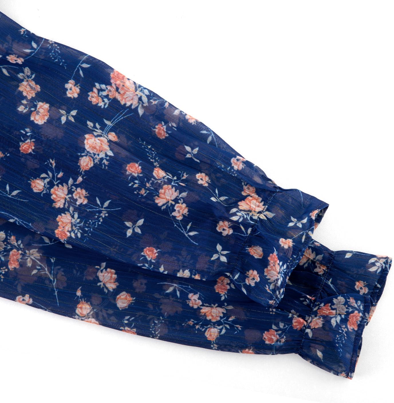 Girls Fall Long Sleeve Dress Floral Ruffle Flower Girl Formal Party Holiday Midi Dresses with Belt 5-14 Years - Image 4