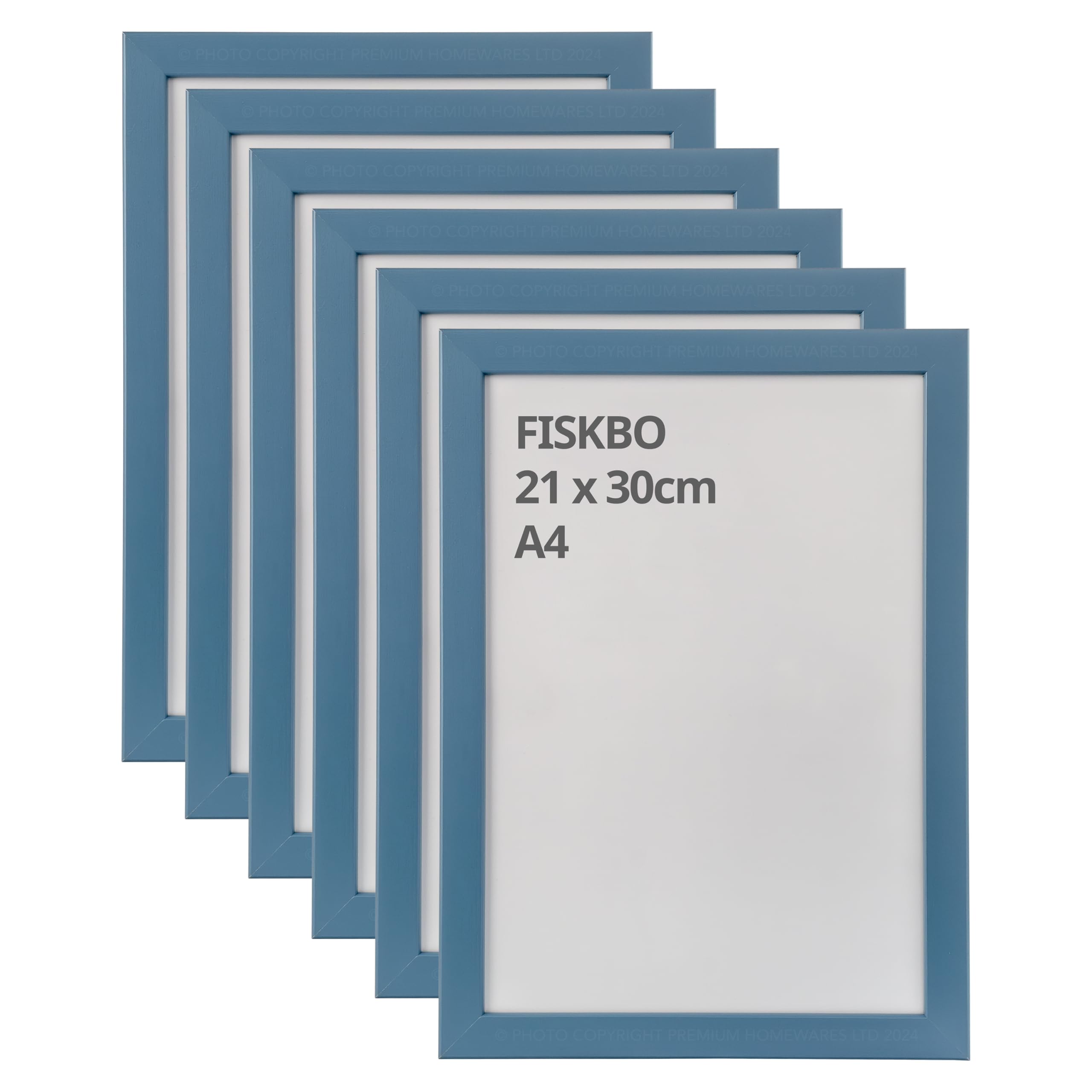 Cadres photo A4 lot de 6 gris et bleu 21x30 cm pour mur et table