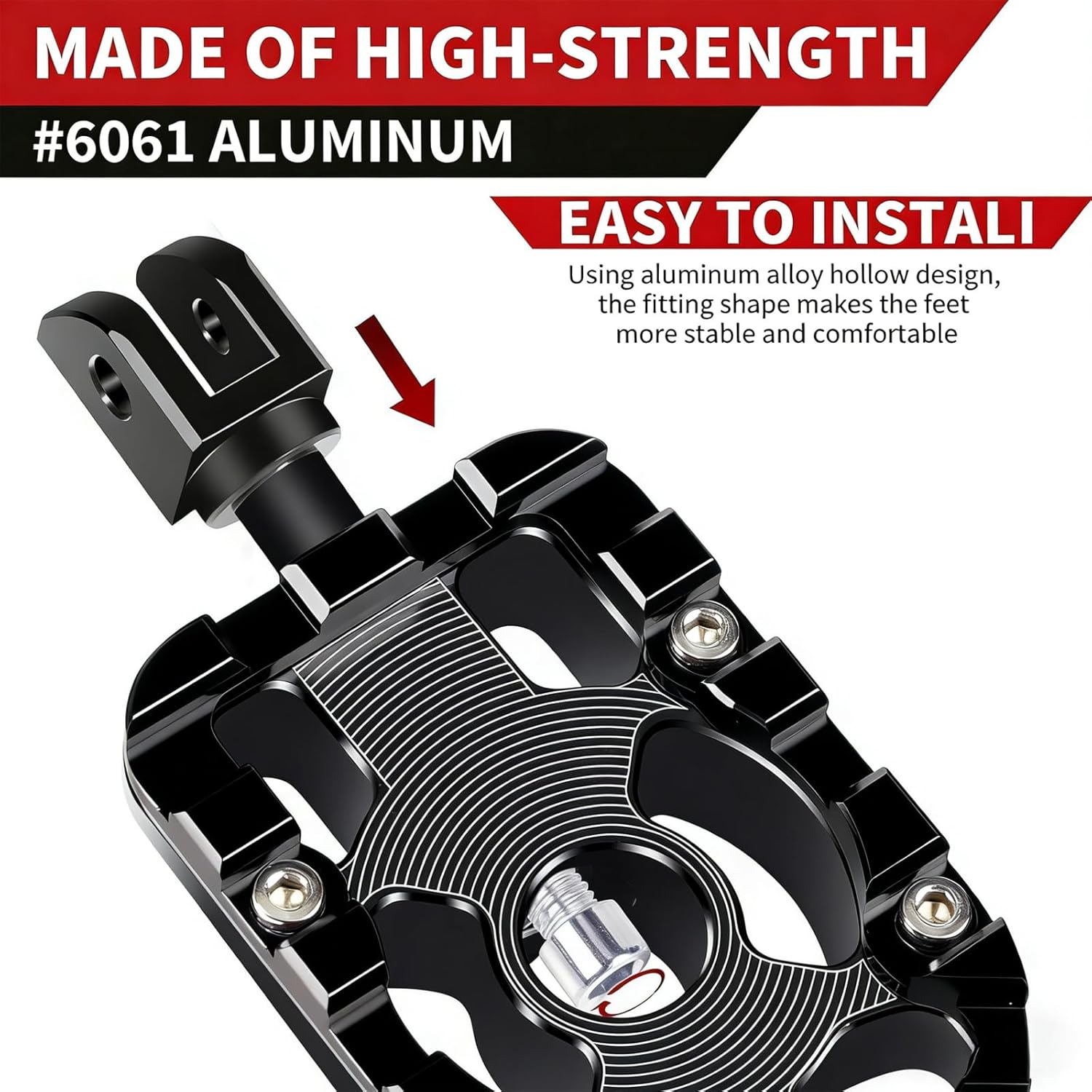 Black Front Driver Rider Floorboards Foot Pegs for Harley Softail Street Bob FXBB, FXBBS, Low Rider FXLR, FXLRS, Sport Glide FLSB, Breakout FXBR, FXBRS, FXST 2018-2025 2026 Models