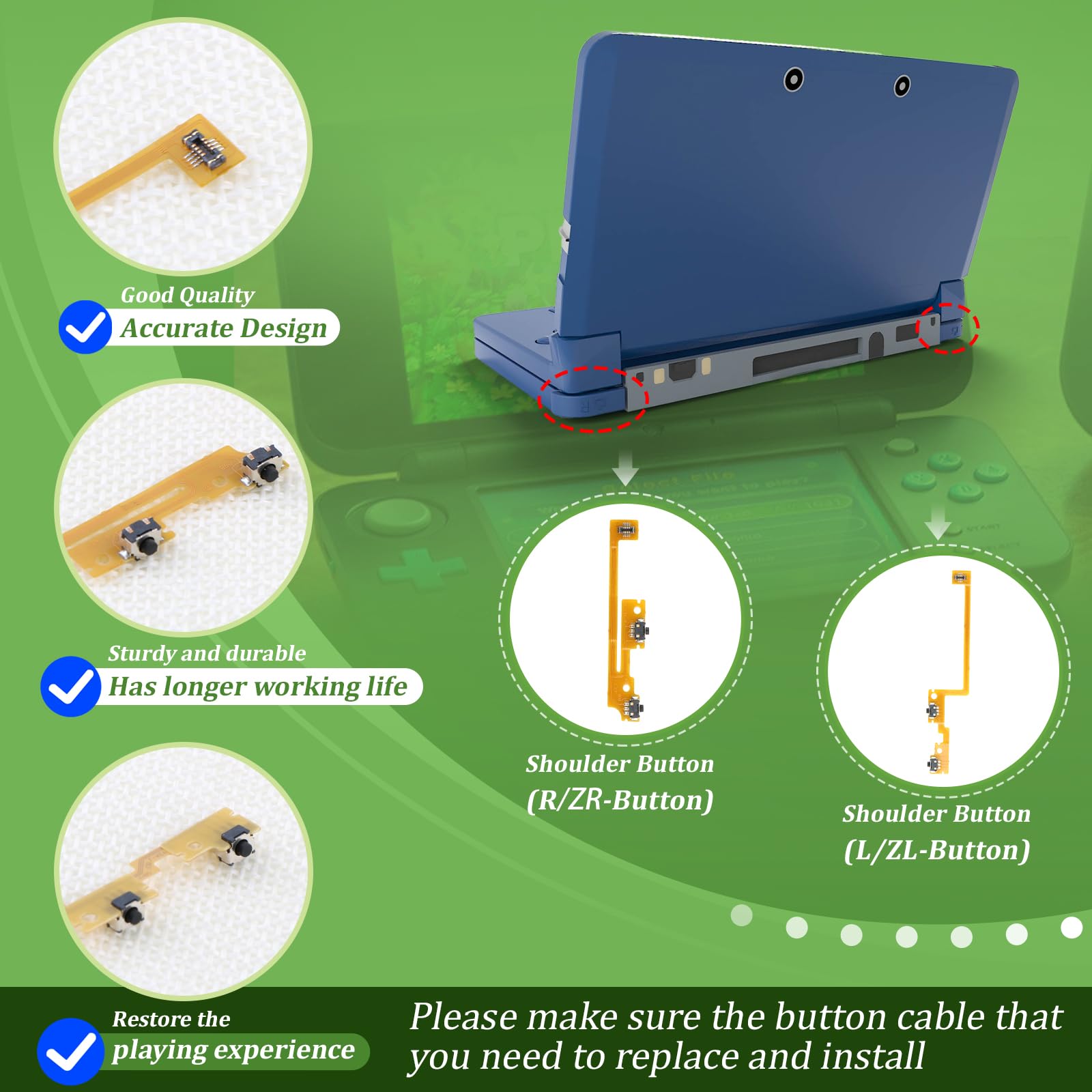 Amazon.com: for Nintendo New 3DS L/R ZL/ZR Shoulder Trigger Button