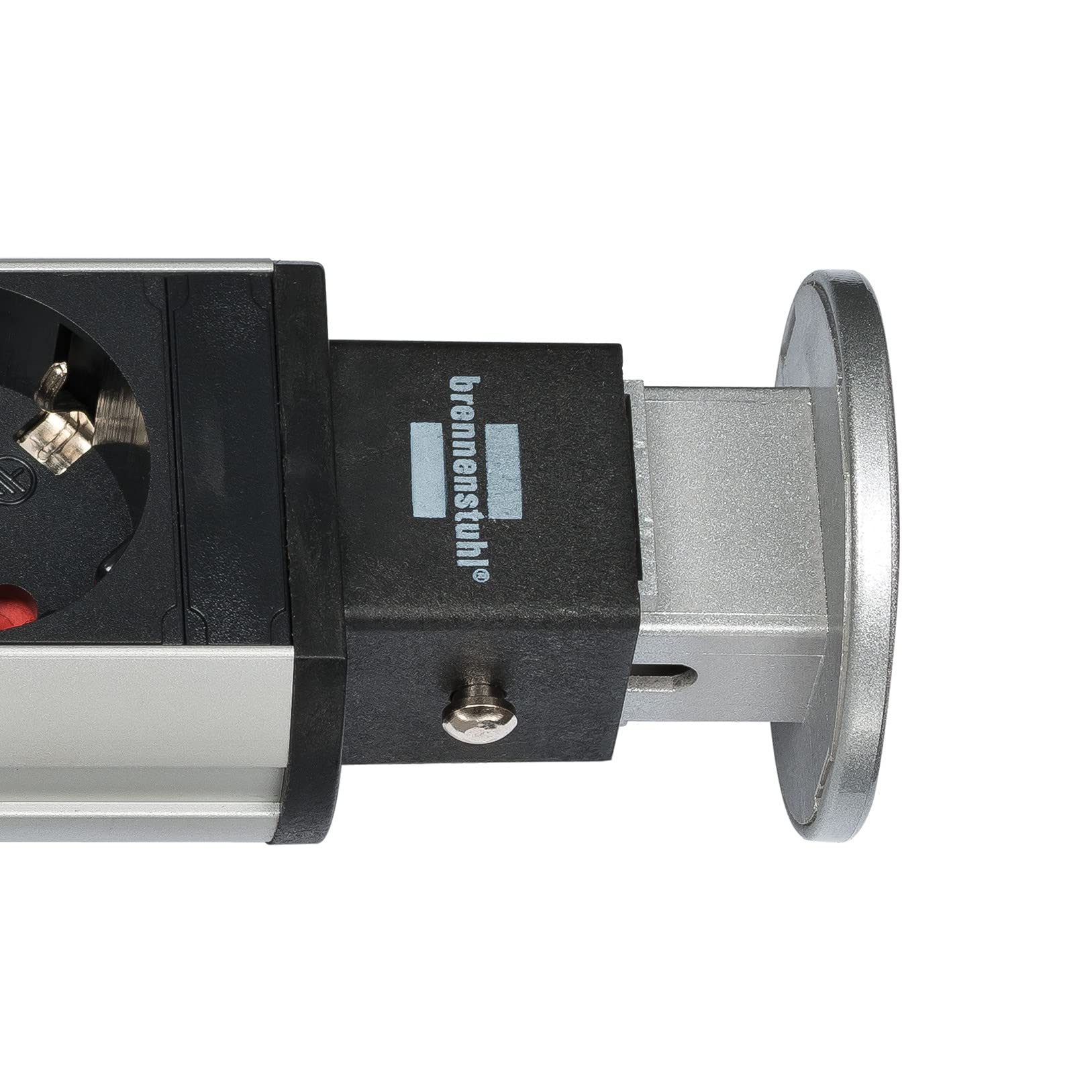 Brennenstuhl Tower Power – Regleta retráctil, Gris, 1396201003, 230V
