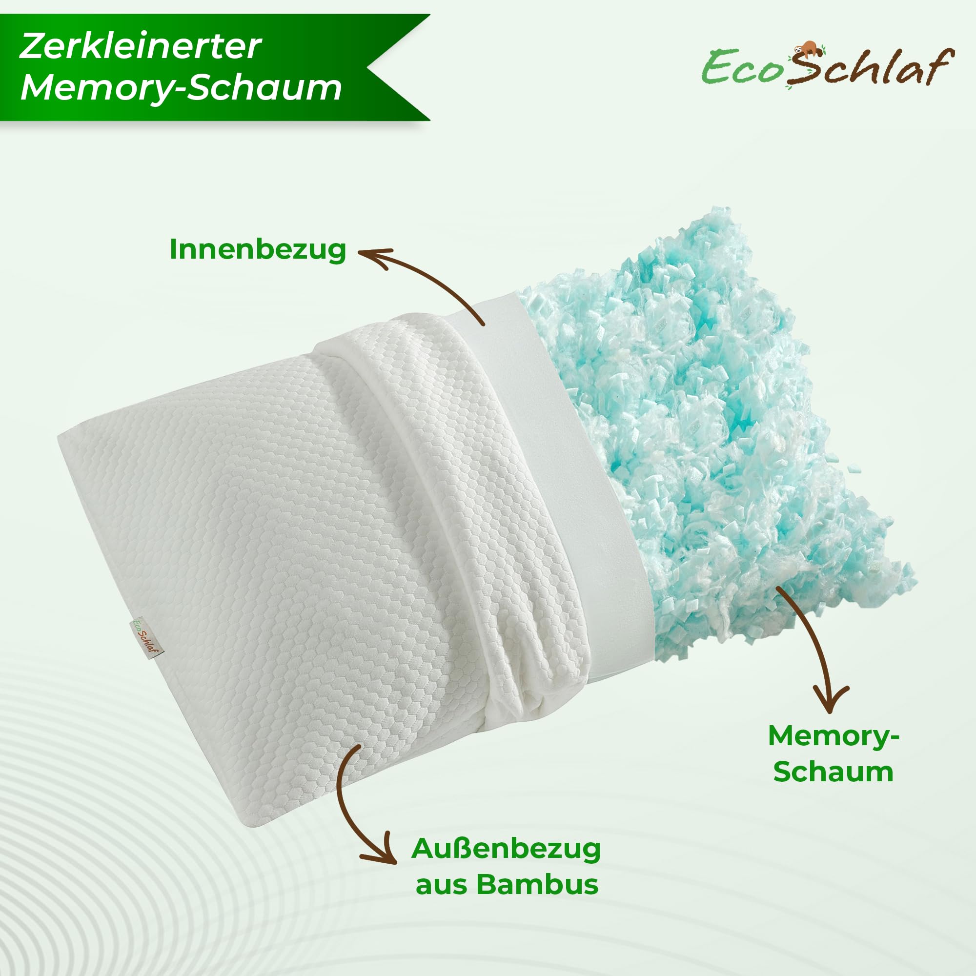 Airflow Kopfkissen Orthopädisches Kissen Seitenschläferkissen Memory Foam Nackenstützkissen Schlafkissen