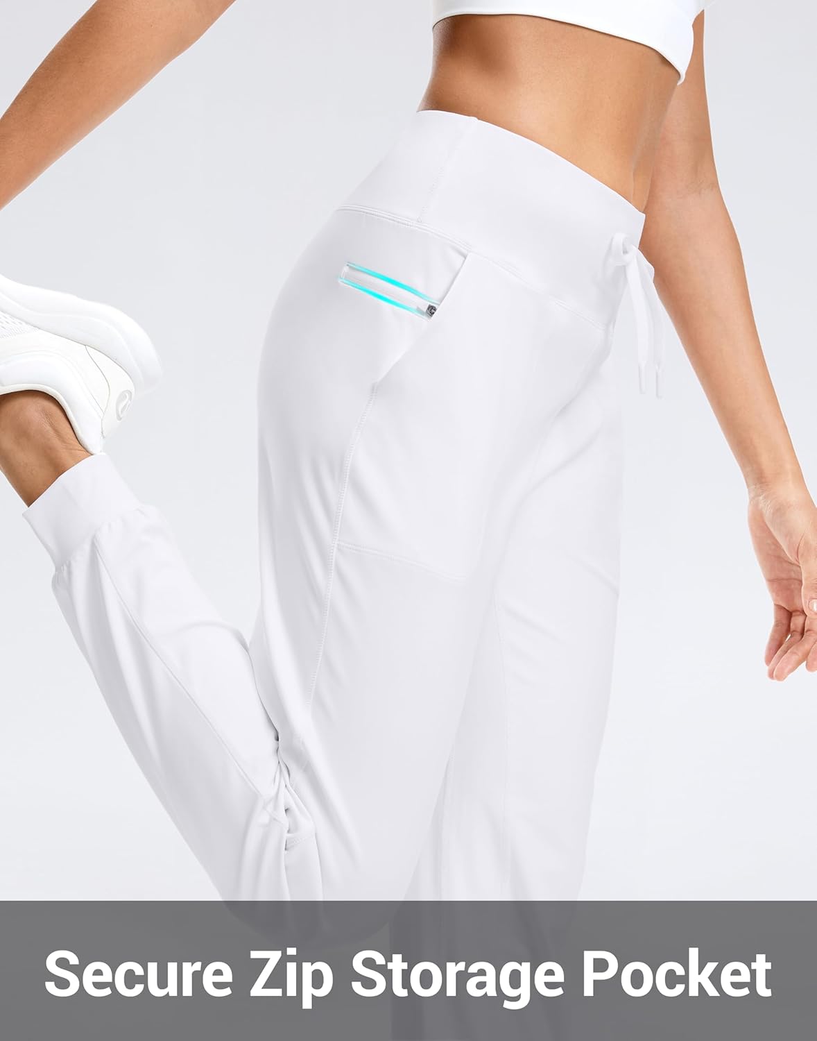 G Gradual Women's Joggers Zip Pockets Drawstring Gym Sweatpants High Waisted Tapered Pants for Workout, Travel, Lounge - Image 5