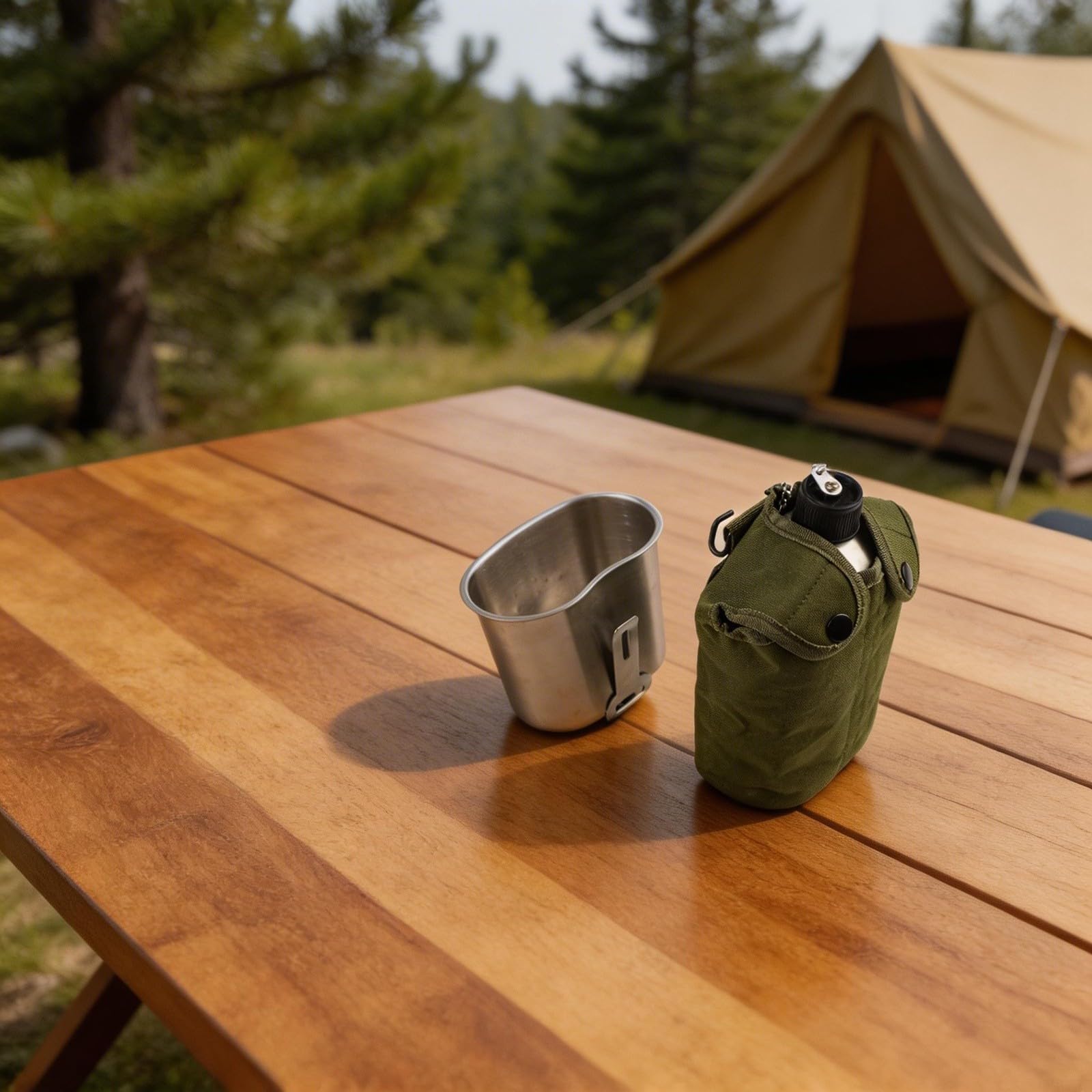 1 ensemble d'ustensiles de cuisine de camping en acier inoxydable avec sac en nylon pour faire bouillir l'eau, le thé, la cuisine, les aliments en plein air, randonnée, pique-nique