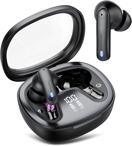 Bluetooth in Ear AI Kopfhörer Kabellos 45 Std LED IPX7 für Arbeit&Sport
