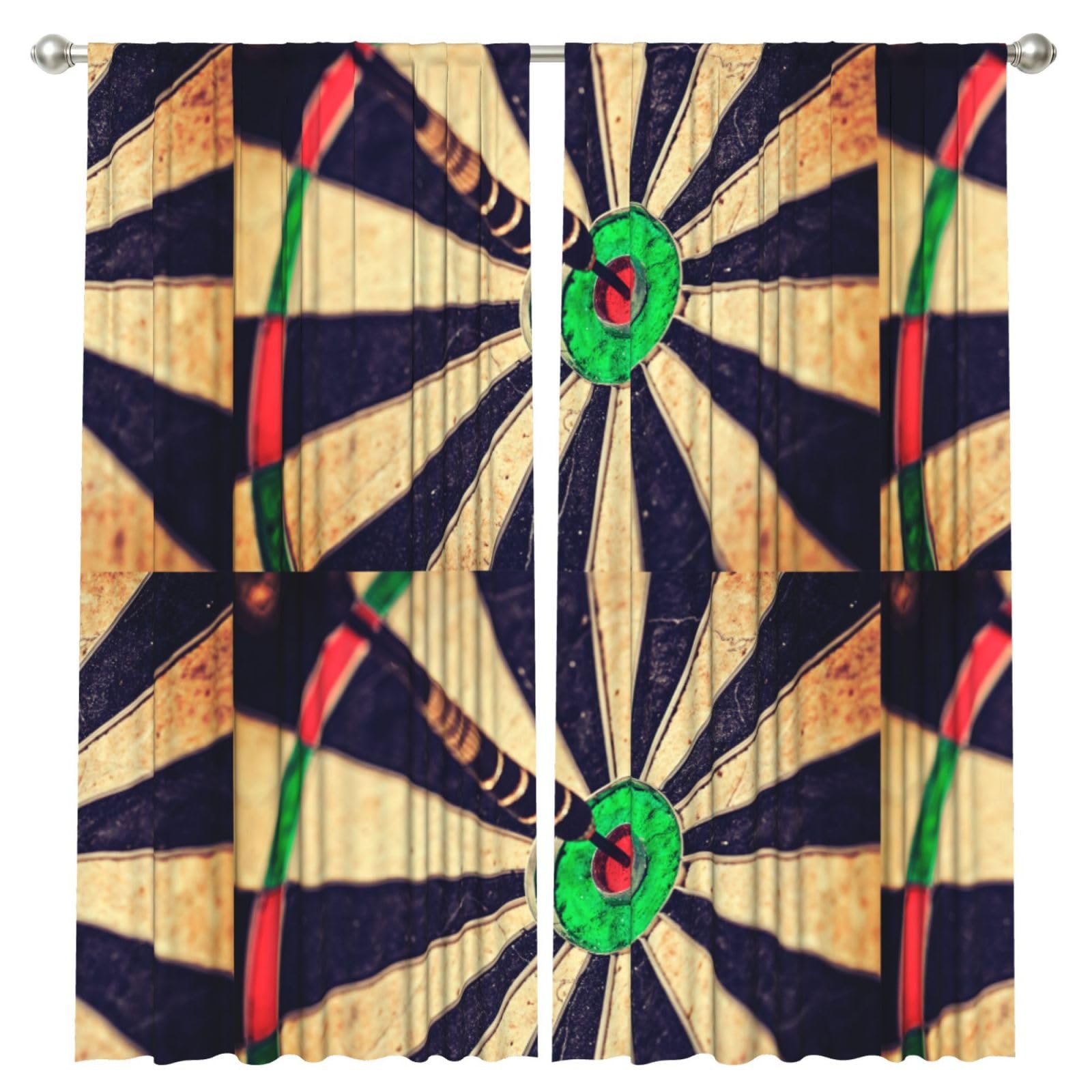 InOmak Dart Board, 2 Panels Window Curtains 52 x 84 Inch Blackout Curtains for Living Room Bedroom