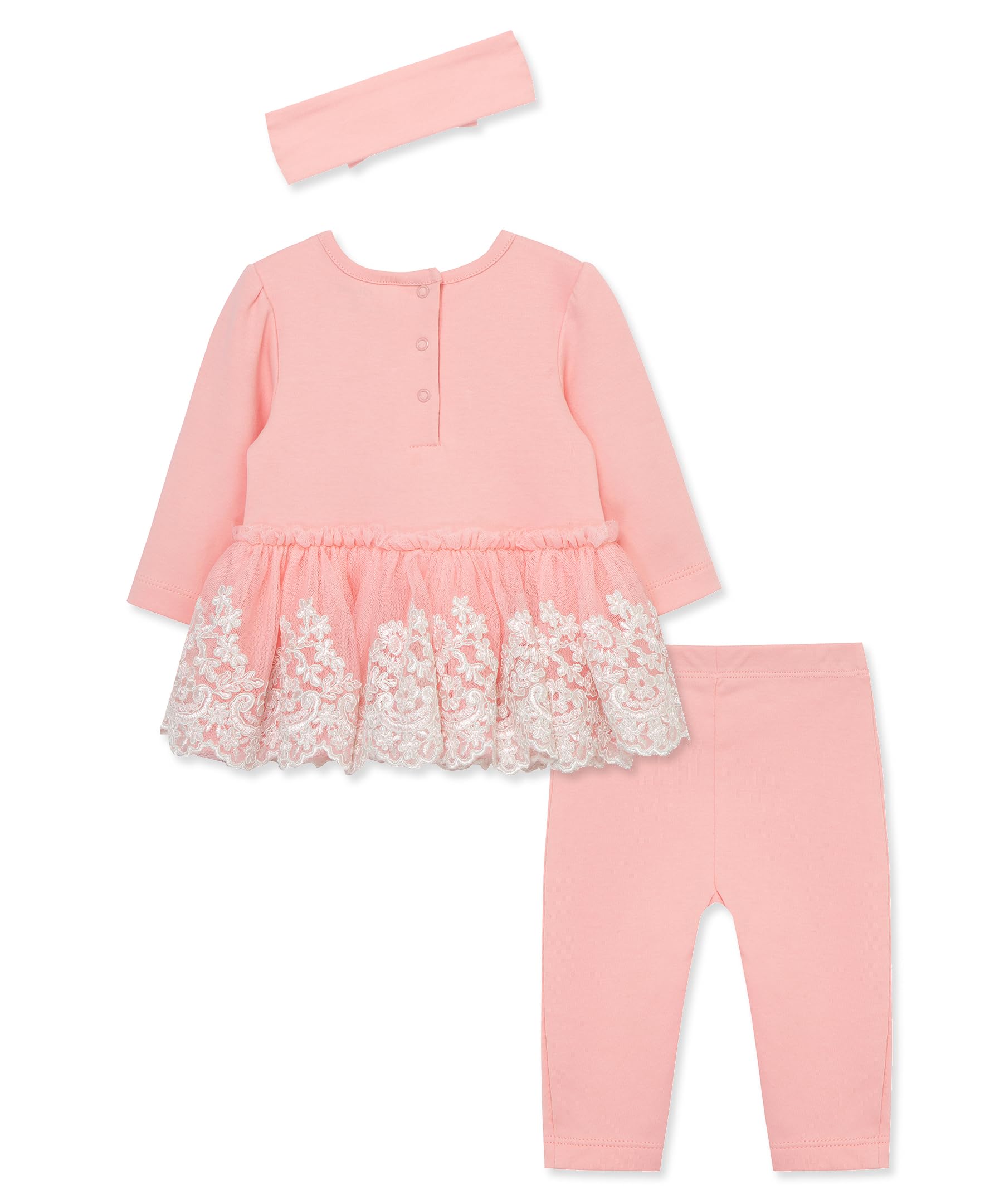 Little Me Clothes for Baby Girls' Luxe Lace Tutu Set, Quartz Pink/Marshmallow, 24 Months