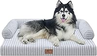 Vista 106 de Cama ortopédica extra grande para perros impermeable: cama de espuma viscoelástica para perros XL y extra grandes, sofá sofá, lavable con funda Azul