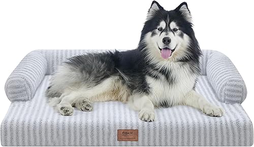 Miniatura 106 de Cama ortopédica extra grande para perros impermeable: cama de espuma viscoelástica para perros XL y extra grandes, sofá sofá, lavable con funda Azul