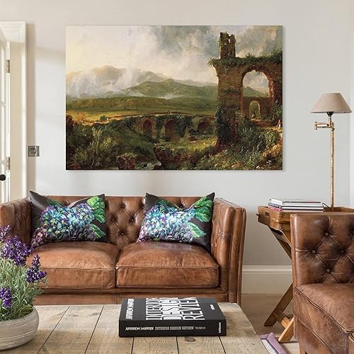 Miniatura 3 de Painter Thomas Cole Painting Art Poster A View near Tivoli (Morning) Home Decor Poster Wall Art Hanging Picture Print Bedroom Decorative Painting