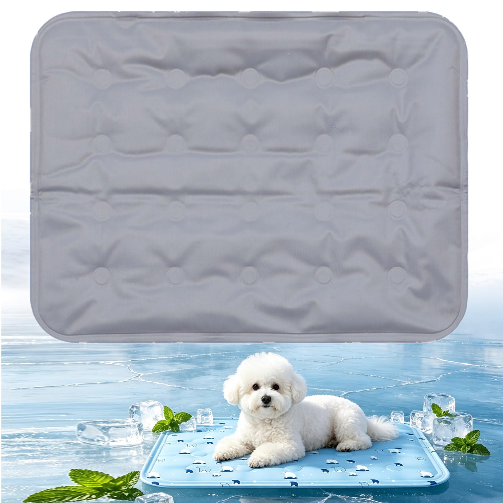 Pet Cooling Mat, 2026 New Non-Toxic Pet Cool Pad Bed Cushion for Dogs, Cats, and Rabbits, Anti-Scratch Foldable Soft Mat for Crate Floor Sofa, Heat Relief Mats with Cute Print in Hot Summer