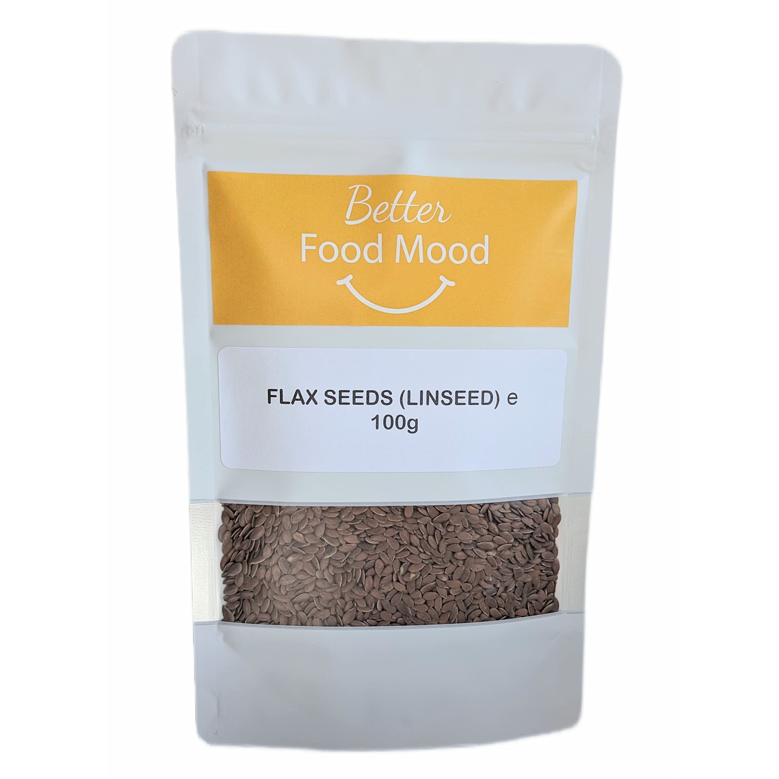 BetterFoodMood Raw Linseed/Flaxseed 100g | Ready to Eat | Unsalted Unroasted | Rich in Omega 3s | High in Protein | For Smoothies, Oatmeal, Baking