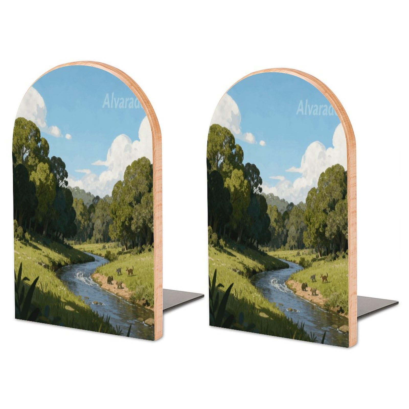 Sujetalibros de madera decorativos Alvarado para salones modernos