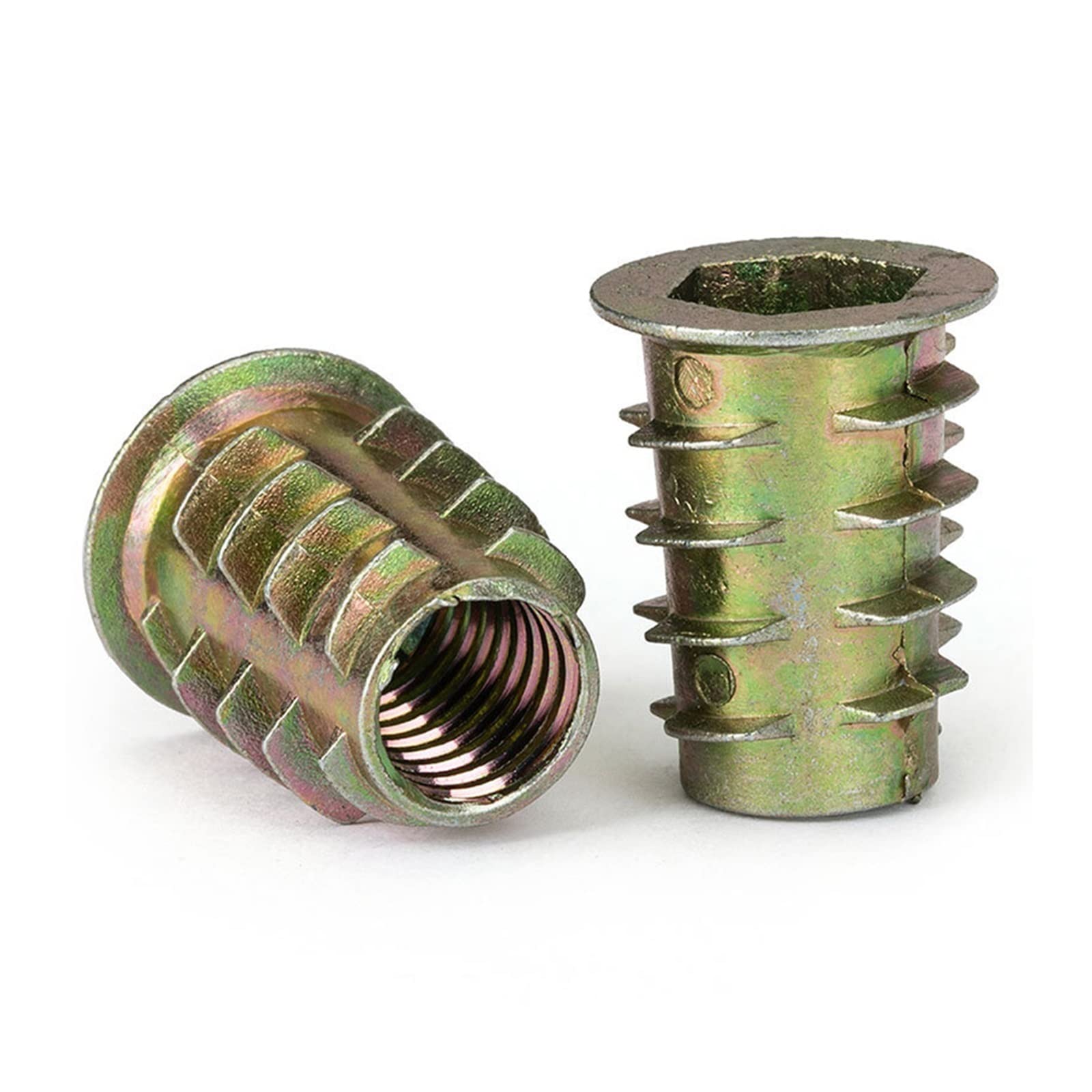 YOIQI Nut And Bolt， Zinc Alloy Thread For Wood Insert Nut Flanged Hex Drive Head Internal Threads Furniture woodwork Nut (Size : M4x10 2pcs)