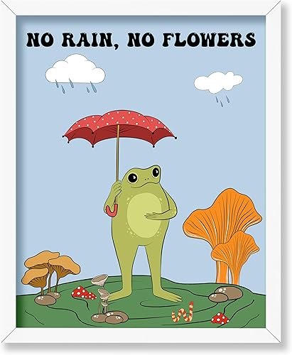 Miniatura 27 de Poster Master Póster con texto en inglés «You Are Exactly Where You Need To Be», impresión retro de rana, arte musical, arte de hongos, arte de cita