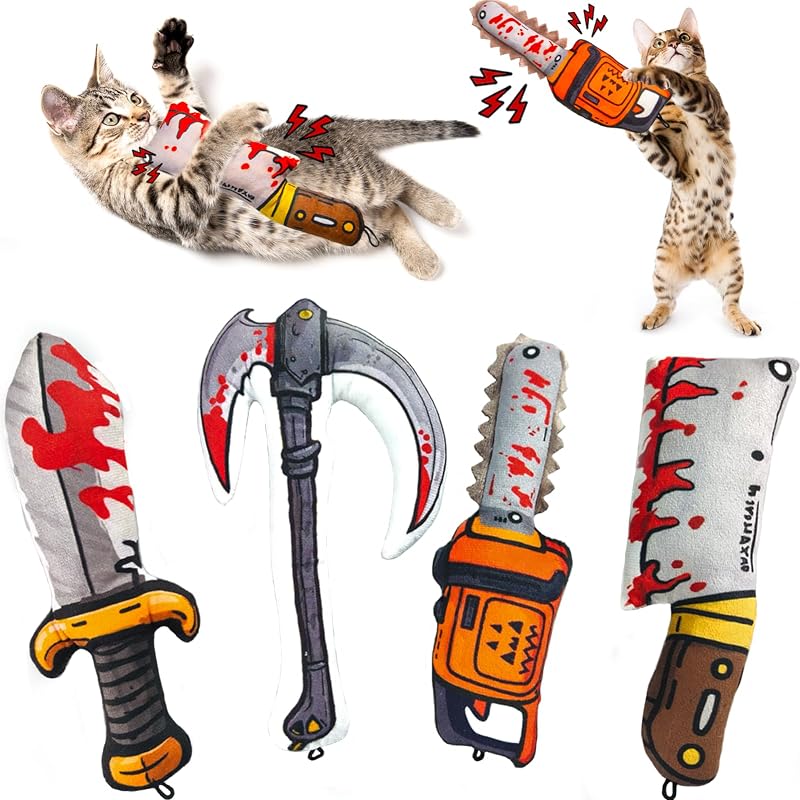 Brinquedos para Gatos com Catnip XIFOWE, Tema Cartum, 4 Unidades de 20 cm