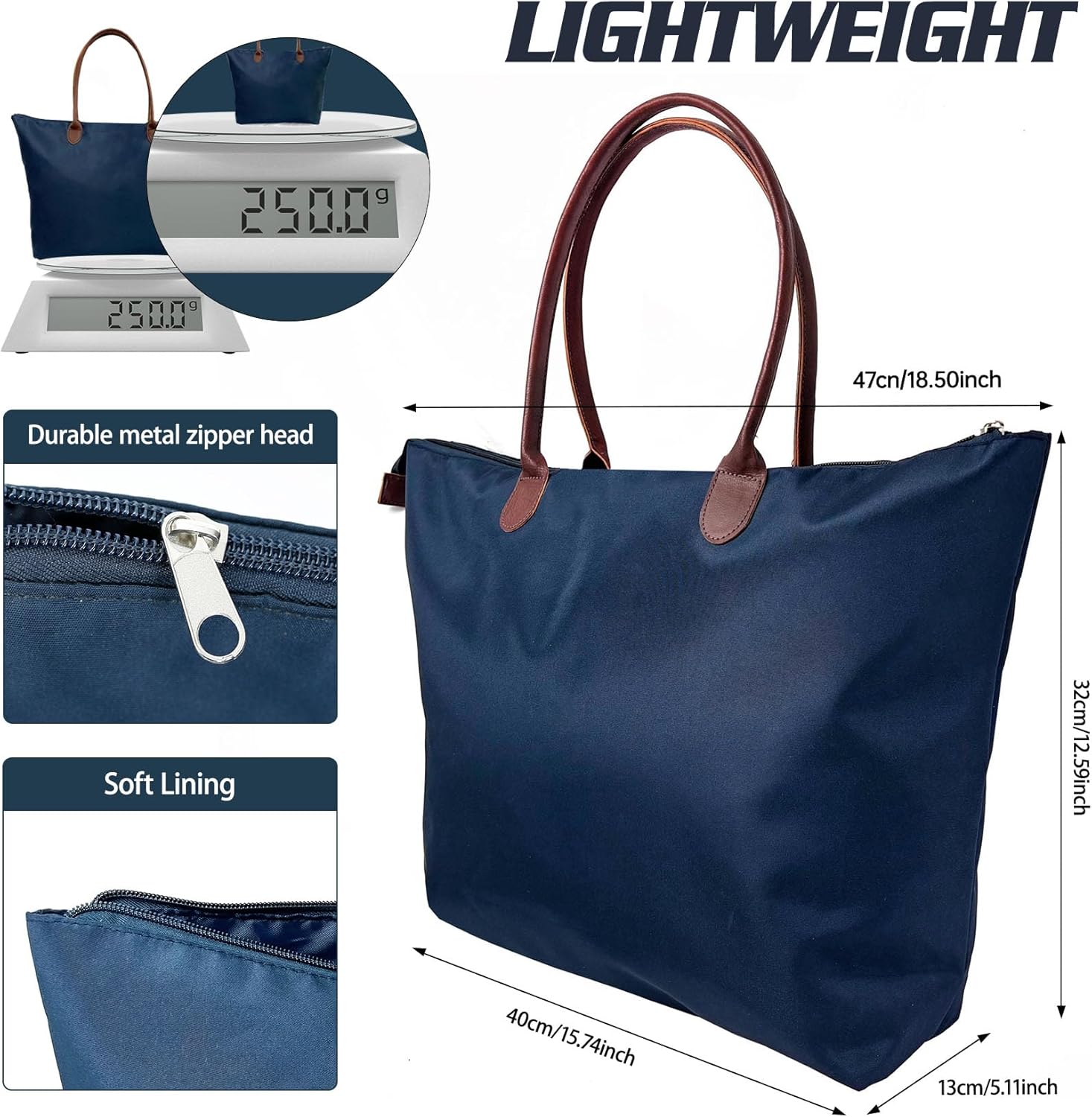 Large Lightweight Tote Bag for Women, Stylish Hobo Handbag for Weekend, Travel, Shopping & Work - Image 4