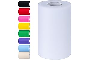 6-Inch by 100-Yard White Tulle Fabric Rolls