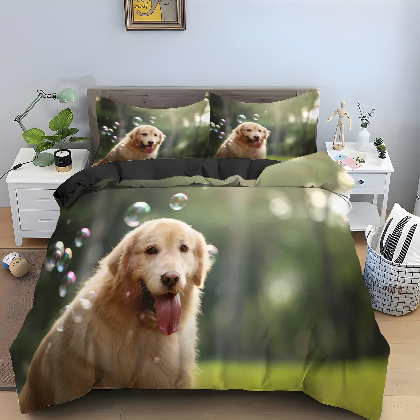 Housse de Couette 160x200 Microfibre Douce avec Fermeture Éclair Pratique
