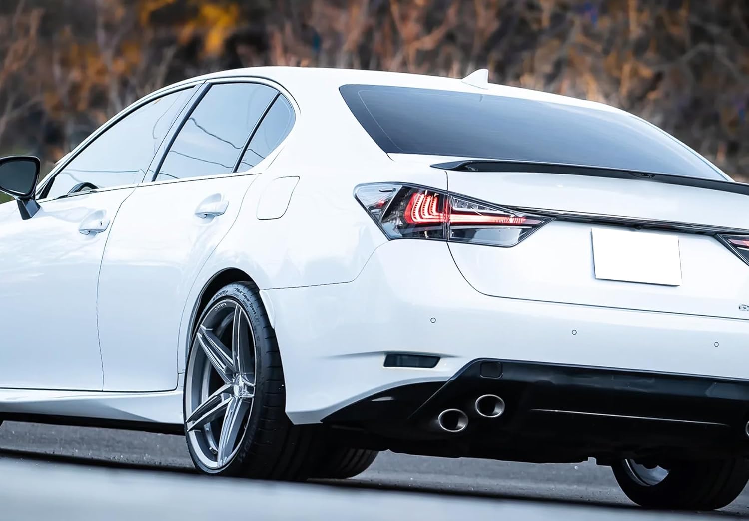iJDMTOY Black-Out Smoked Rear Bumper Reflector Lenses Compatible With Lexus 2013-2018 ES, 2013-2020 GS, OE-Spec LH RH Assembly
