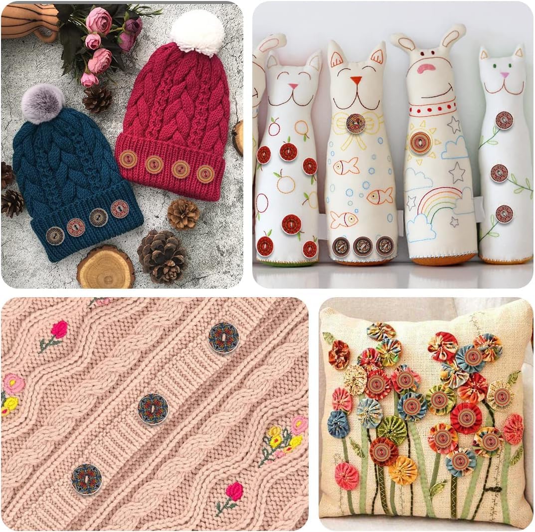 100 Holzknöpfe Im Vintage-Look – 25 Mm, 4-Loch, Braun & Dunkelbraun, Für DIY, Nähen, Stricken, Kleidung & Deko