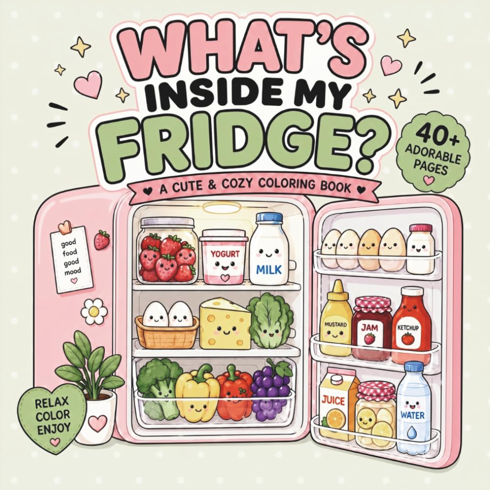 What`s Inside My Fridge: A Cute and Cozy Coloring Book