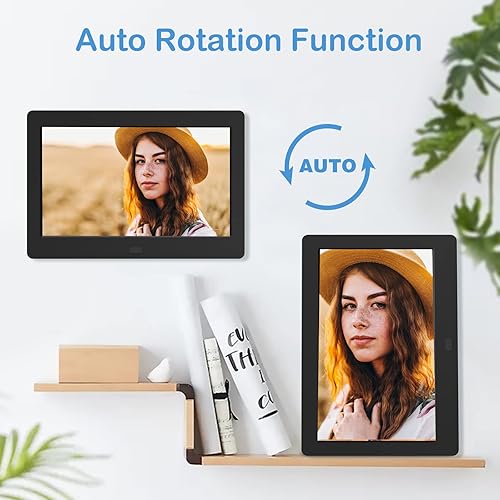 Miniatura 4 de Atatat Marco de fotos digital con alta resolución 1280x800 169 pantalla IPS1080P 720P reproductor de videoestéreoMP3rotación automáticacalendariohora