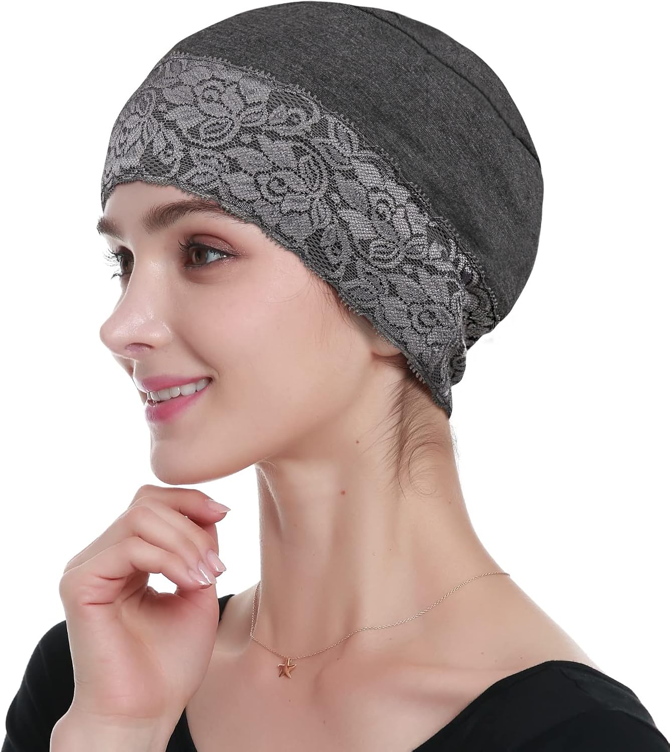 Lace Beanie Sleep Caps Head Coverings for Women Hair Loss - Image 4