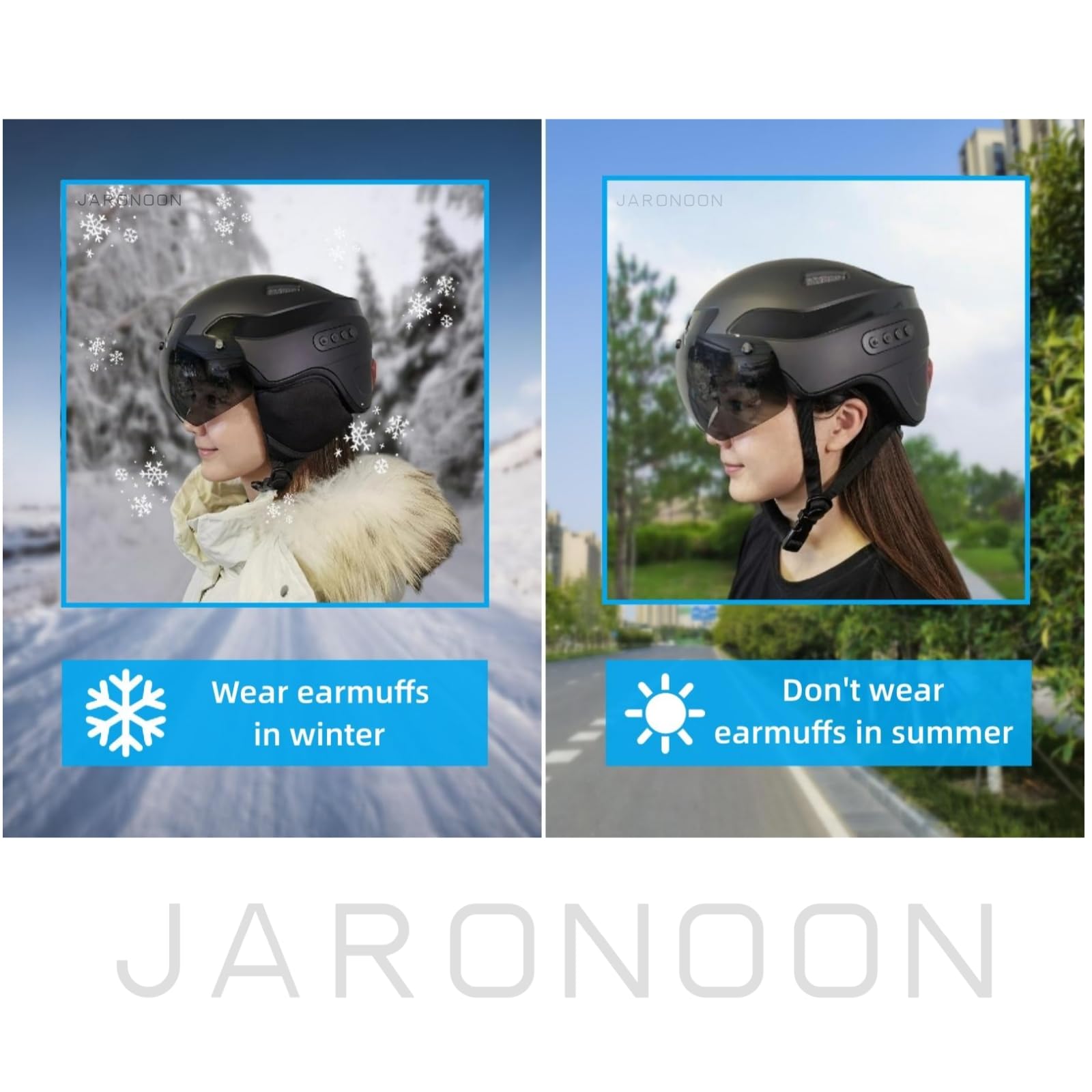 Casco da bicicletta per adulti Casco Bluetooth Smart con registratore di guida e visiera staccabile Funzione fanale posteriore a LED per pendolari urbani da uomo