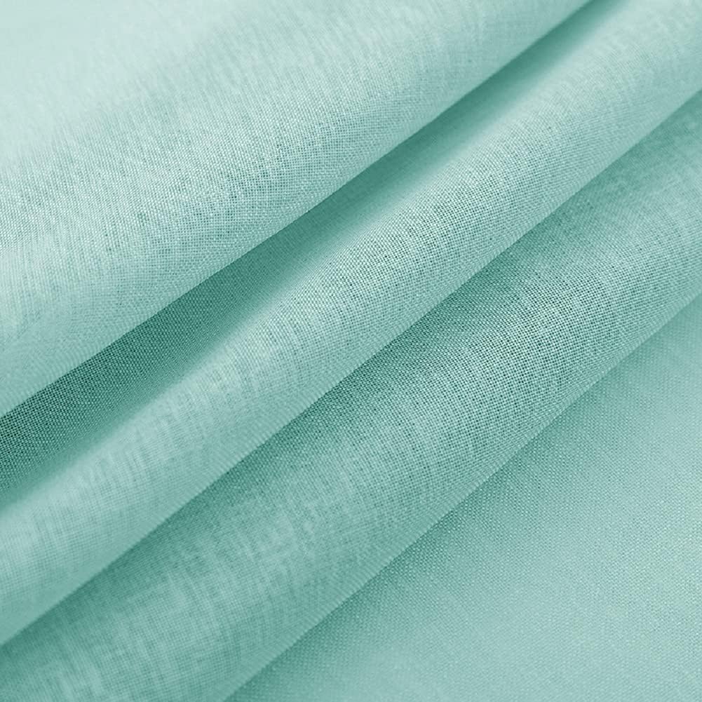 Dolly Window Sheer Sold Tulle Sheer Curtains Rod Pocket Transparent Voile Decorative for Living Bath Room Bedroom Kitchen Doorway(1 Panel, W 52 x L 90 inch, Lake Blue)
