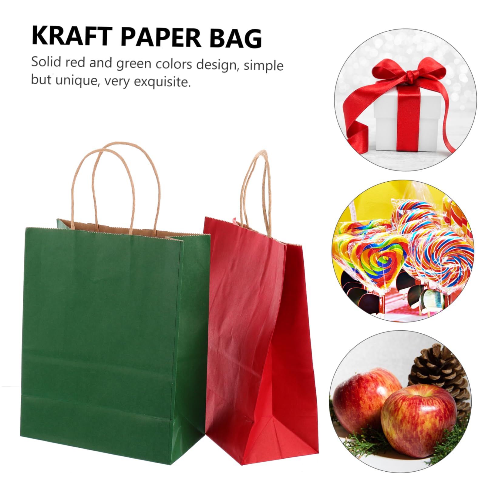 Gatuida 24stücke Quadratische Weihnachtspapiertüten aus Kraftpapier Formstabil ohne Logo als Geschenktüte Süßigkeitentüte oder Partytüte für Weihnachtsfeiern und Feste